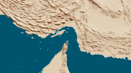 Straat van Hormuz luchtfoto